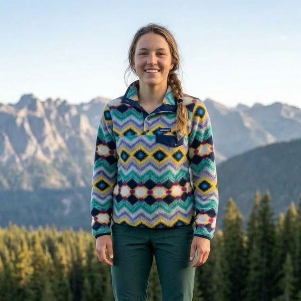 Patagonia Synchilla Snap-T Recycled Fleece Pullover in Timber Twist Navy